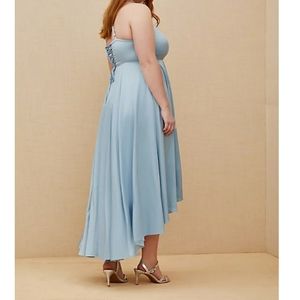 Sky blue formal dress with pockets